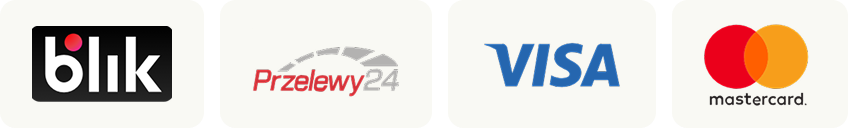 BLIK, Przelewy24, Visa oraz Mastercard